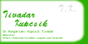 tivadar kupcsik business card